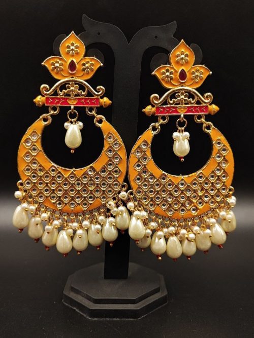 Gold Plated Lotus Chandbali Earrings | Best Wedding Special Jewellery Collection