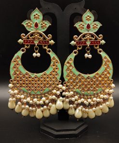 Gold Plated Lotus Chandbali Earrings | Best Wedding Special Jewellery Collection