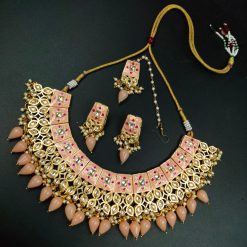 Gold Plated Choker Necklace Set With Maangtika | Perfect Jewelry For Wedding Fastival
