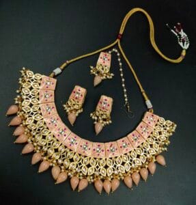 Gold Plated Choker Necklace Set With Maangtika | Perfect Jewelry For Wedding Fastival