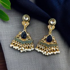 Gold Plated Kundan Meena Earrings | Best Indian Festival's Jewelry For Girls