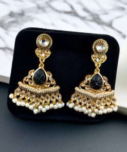 Gold Plated Kundan Meena Earrings | Best Indian Festival's Jewelry For Girls