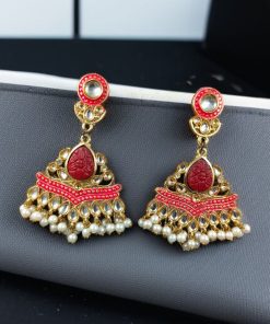 Gold Plated Kundan Meena Earrings | Best Indian Festival's Jewelry For Girls