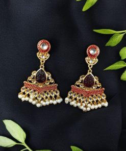 Gold Plated Kundan Meena Earrings | Best Indian Festival's Jewelry For Girls