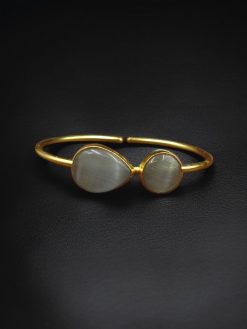 Gold plated bracelet with Monalisa stone for daily wear