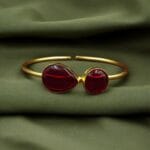 Bulk 38 Fashionable Gold Plated Bracelet with Best Monalisa Stone – Casual Wear Jewelry - "Red"