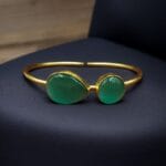 Fashionable Gold Plated Bracelet with Best Monalisa Stone – Casual Wear Jewelry - "Mint"