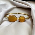 Fashionable Gold Plated Bracelet with Best Monalisa Stone – Casual Wear Jewelry - "Yellow"