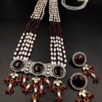 Designer Pearl Necklace with Kundan Meena and Monalisa Stone – Wedding Special