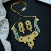 Gold plated Meena Kari wedding necklace with enamel and stone work