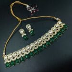 Elegant Monalisa Stone Beautiful Choker Necklace – Gold Plated Party Wear Design