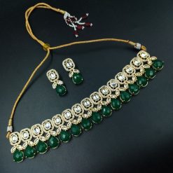 Gold plated Monalisa stone beautiful choker necklace for party wear