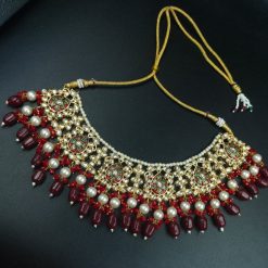 Traditional Pearl Meenakaari Choker Necklace – Best Gold Finish Party Jewelry
