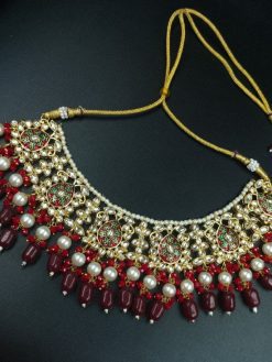 Traditional Pearl Meenakaari Choker Necklace – Best Gold Finish Party Jewelry