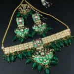 Handcrafted Best Traditional Choker Necklace – Kundan Meena with Pearl Detailing