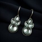 Trendy Silver Look Like Hook Earrings | Mind-blowing Oxidized Daily-wear Earrings - "White"