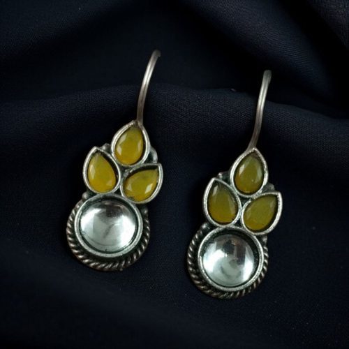 Trendy Silver Look Like Hook Earrings | Mind-blowing Oxidized Daily-wear Earrings - Image 11