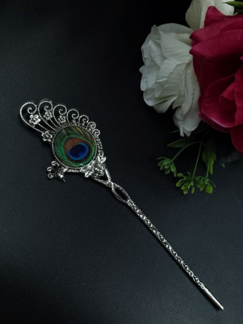 Lightweight Daily Wear Mor Pankh Juda Pin – Traditional Hair Jewelry for Women