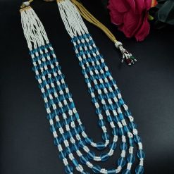 Traditional ethnic necklace with pearl and glass beads
