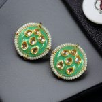 Beautiful Meenakari Golden Earrings with Elegant Pearl Detailing for Everyday Style - "Mint"