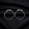 Silver look oxidized peacock design bangle kada for girls