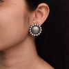 Silver plated flower stud earrings for daily ethnic wear.
