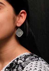 Handcrafted 5 Paisa Coin Earrings – Oxidized Silver Hook Style Best Jewelry