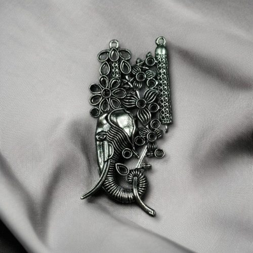 German silver elephant pendant for DIY jewelry.