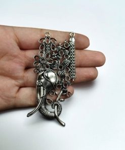 German silver elephant pendant for DIY jewelry.