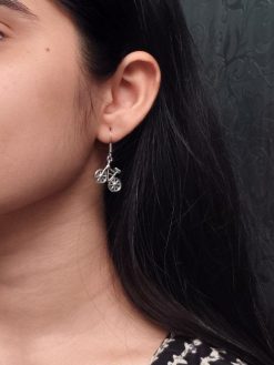 Silver Plated Bicycle Earrings for Casual Wear