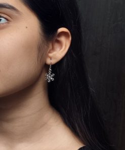 German Silver Snowflake Dangler Earrings for Daily Wear