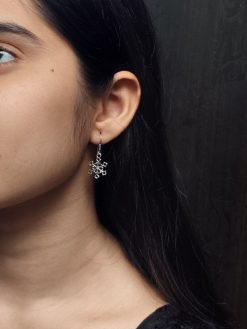 German Silver Snowflake Dangler Earrings for Daily Wear