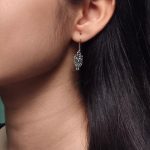 Ethnic Owl Hook Earrings – Silver Plated Best Dangler Jewelry for Daily Wear