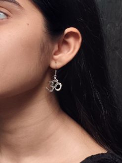 German Silver Om Earrings with hook and dangler style