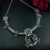 Antique oxidized bird hasli necklace in silver look