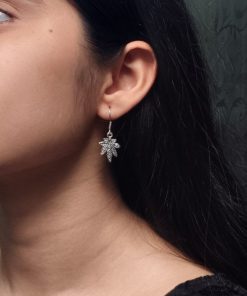 Silver Plated Leaf Earrings for Girls