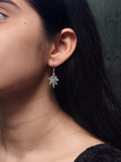 Silver Plated Leaf Earrings for Girls