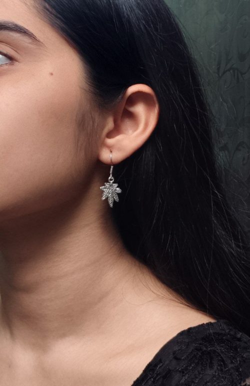 Silver Plated Leaf Earrings for Girls