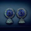 Oxidised stone jhumki earrings for women