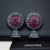 Oxidised stone jhumki earrings for women