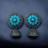 Oxidised stone jhumki earrings for women