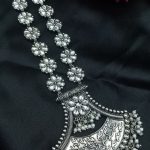 Bulk 444 Designer Floral Art Oxidised Long Necklace – Traditional Jewelry with Best Pearl & Stone Work - "White"