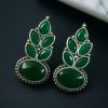 Oxidised silver stud earrings with Monalisa stone