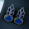 Oxidised silver stud earrings with Monalisa stone