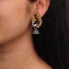 Oxidised German silver peacock jhumki earrings
