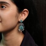 Silver Plated Peacock Dangler Earrings with Stone and Pearl – Best Ethnic Jewelry for Women