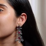 Floral Design 3 Layer Earrings with Pearls & Stones – Stylish Dangler Best Jewelry for Women