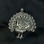 Best Traditional Peacock Pendant in German Silver – Oxidized DIY Parts Jewelry