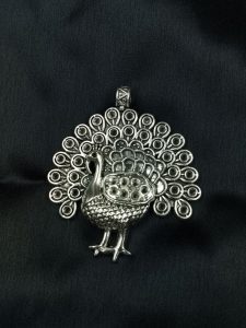 Best Traditional Peacock Pendant in German Silver – Oxidized DIY Parts Jewelry
