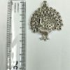 Traditional peacock design pendant in oxidized German silver for DIY jewelry.